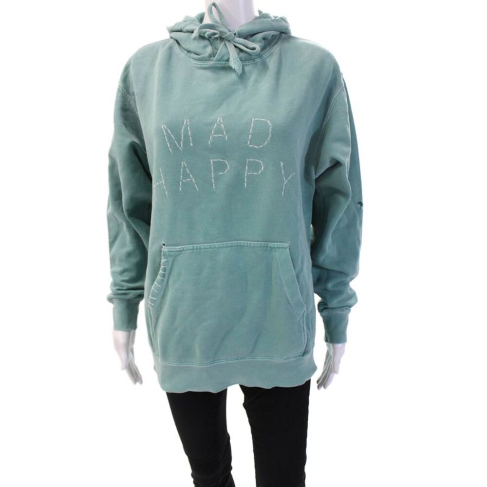 Madhappy Unisex Pullover Hoodie Green Graphic Cotton Blend Size S
